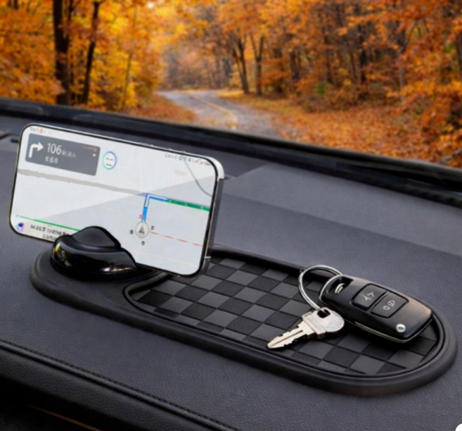 캐럿맘 차량용 대시보드 핸드폰 거치대 미끄럼방지패드, 블랙+그레이, 2개