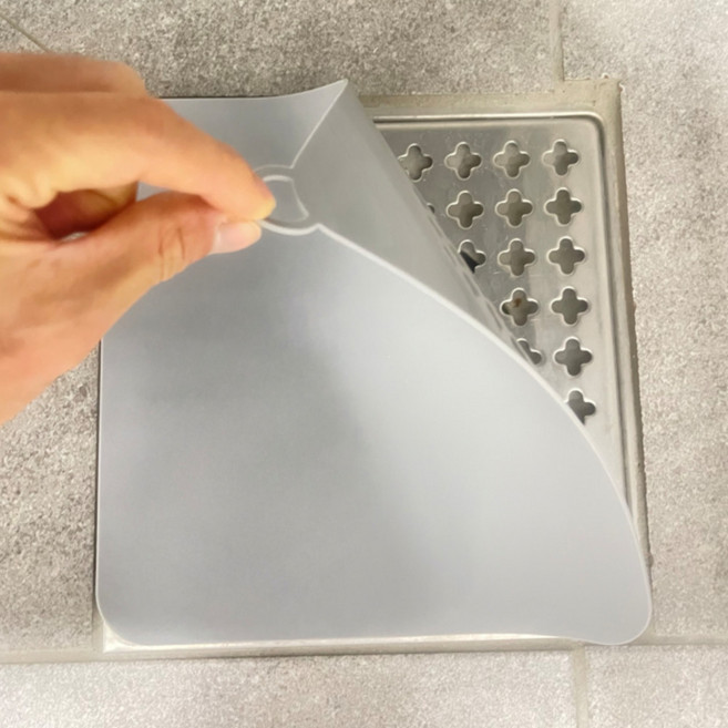 배수구캡 실리콘 덮개 욕실용 20x20cm, 그레이