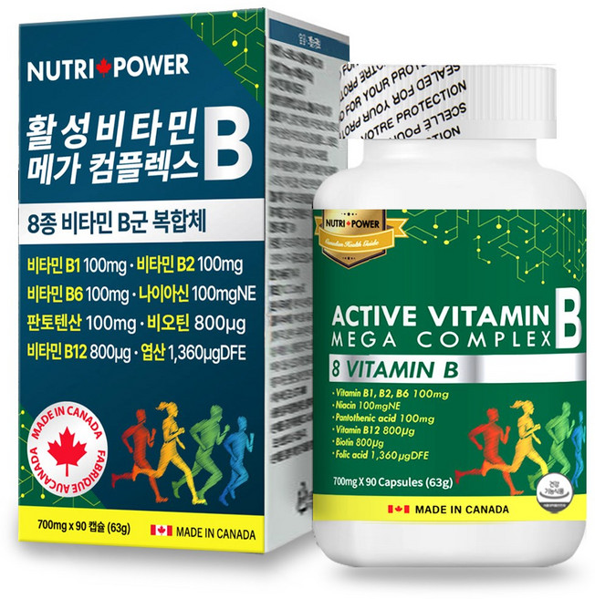 뉴트리파워 활성 비타민B 메가 컴플렉스, 1개, 90정