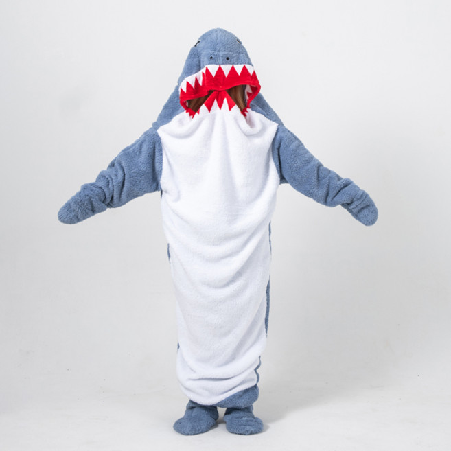 말랑마쥬 남녀공용 집순이 방콕 동물잠옷 캠핑 입는담요 파자마파티 반티