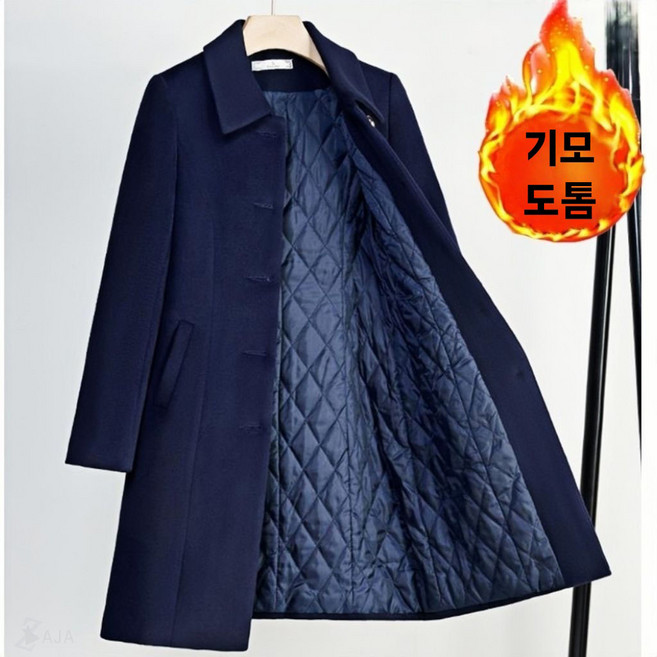 ZAJA 겨울 도톰 코트 캐주얼 하프 여성 모직 코트