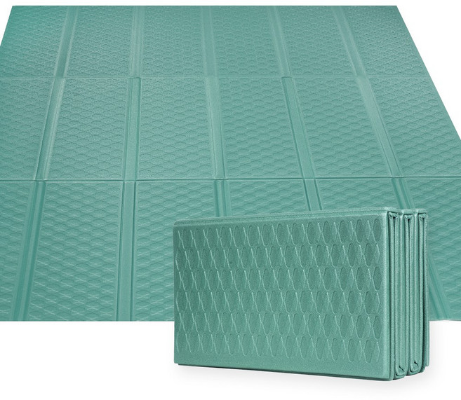 이지하우스 야외용 매트 3단 엠보싱 접이식 캠핑 나드리 장박 차박 양면매트, 그린