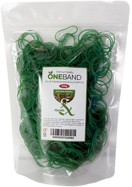핸즈 원밴드 탄력 초록 고무줄, 1세트