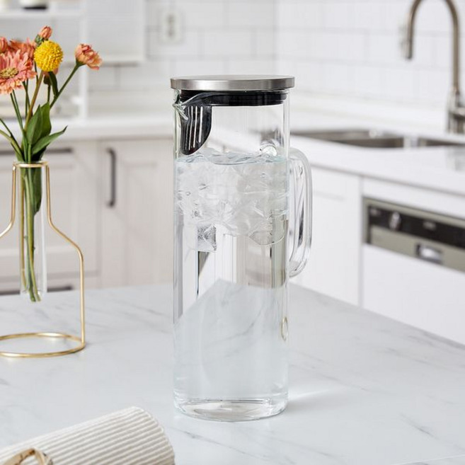 모던하우스 중앙로역점 내열유리 스텐뚜껑 물병 1.5L KC0222003, 스텐&유리