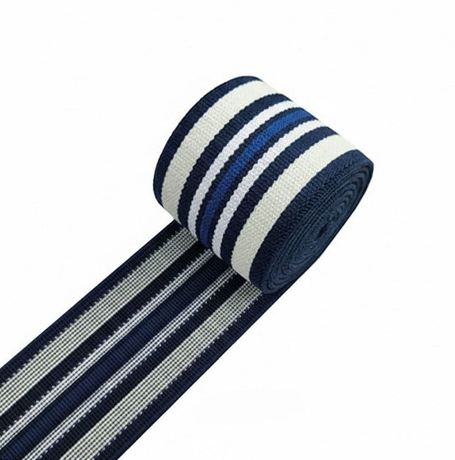 [청라핸즈] 스판밴딩 엘라스틱 허리고무밴드 4x90cm 네이비&아이보리믹스, 1개