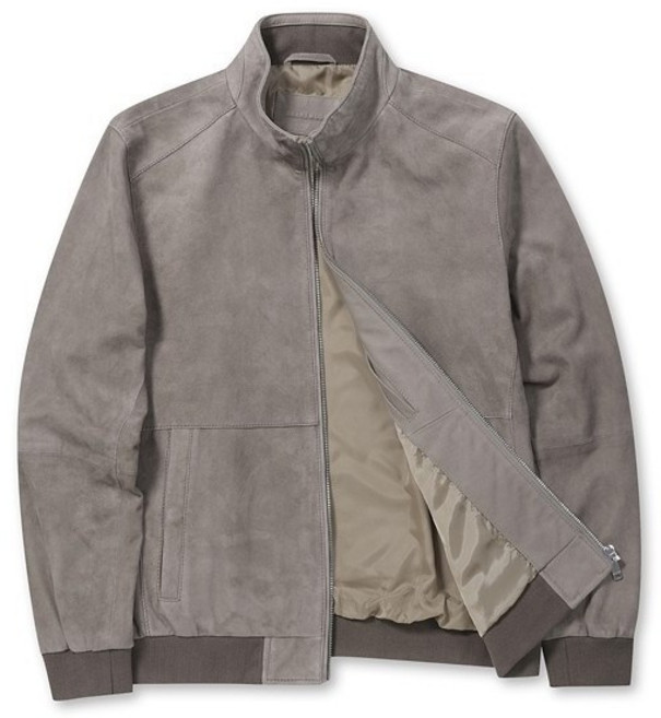 코오롱 브렌우드 볼더레더 고트스웨이드 산양가죽 블루종 남성 가죽자켓