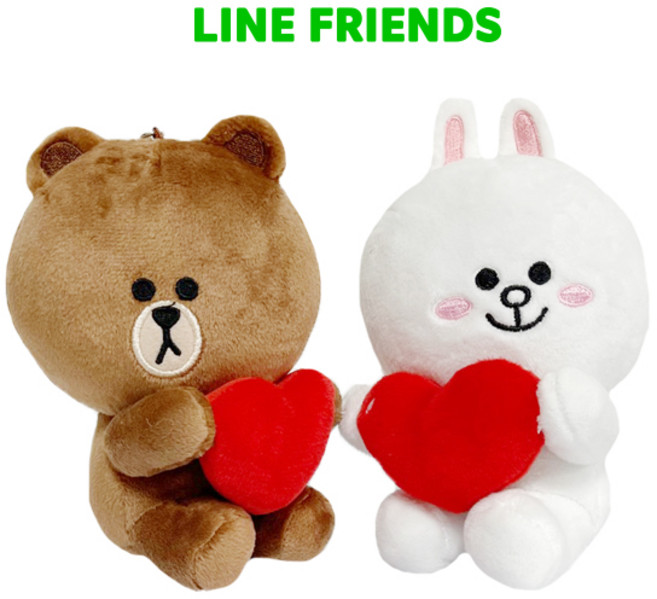 다온 라인프렌즈 브라운 코니 하트 큐피트 인형 곰 토끼 오리, 01.라인프렌즈 브라운&코니 하트 13cm 세트, 1개