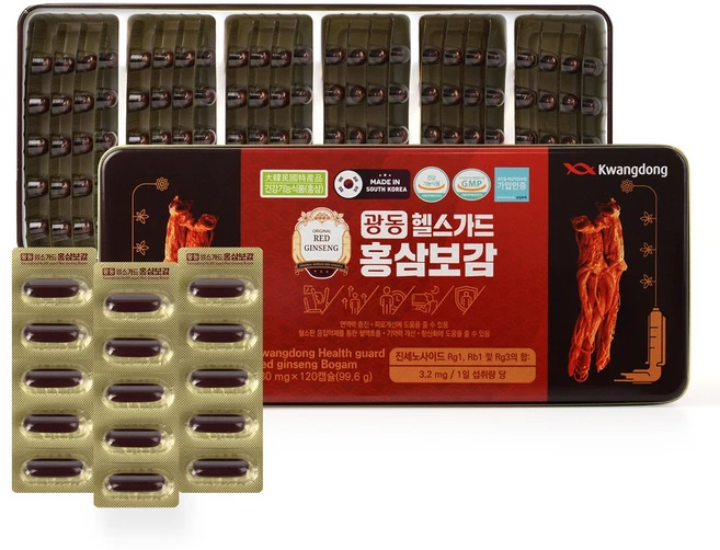 광동 헬스가드 홍삼보감 광동 홍삼캡슐, 1개, 120정 - 쿠팡