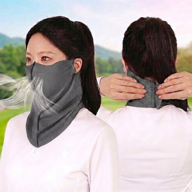 하이로나 자외선차단 골프 마스크 얼굴 햇빛 가리개, 진그레이