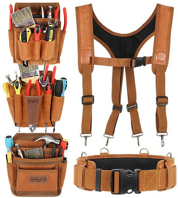 스웨이드 툴벨트 공구가방 목수 도배 작업 연장 X반도, 1개