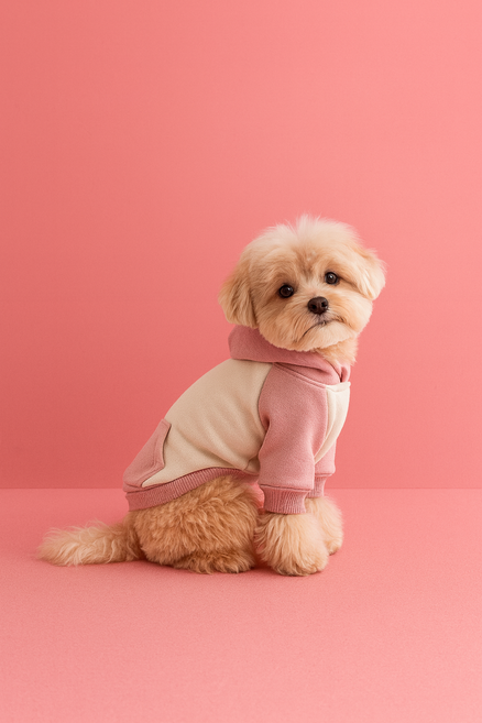 네쎄시드 반려견 후드티 데일리 강아지옷, 1개, 라이트 핑크