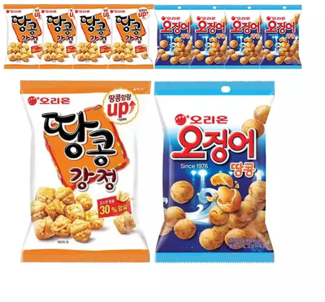 오리온 오징어땅콩 98g + 땅콩강정 80g 각 5개 (총10개)
