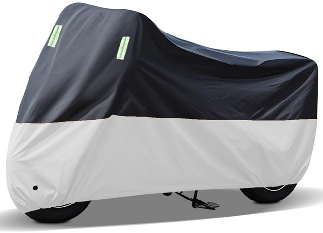 노스바이크 방수 바이크 풀커버, 블랙 + 실버