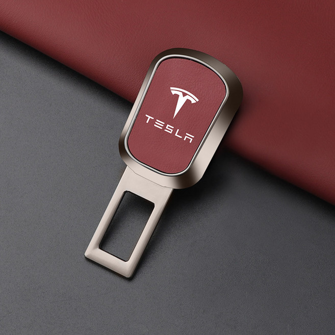 자동차 안전벨트 연장 클립 외제차 호환 잠금버클, 1세트, 테슬라 레드 1개