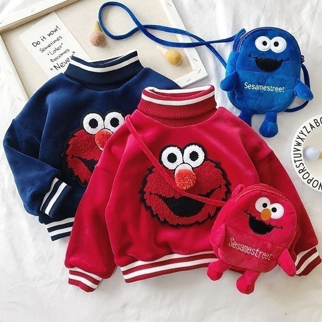 쪼꼬미샵 아동 엘모 맨투맨 목티 폴라티