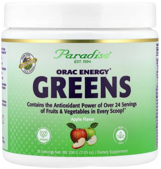 파라다이스 허브 Paradise Herbs 오라 OraC Energy® 그린스 사과 200g7.05oz123867원산지:기타, 분말, 1개, 200g - 쿠팡