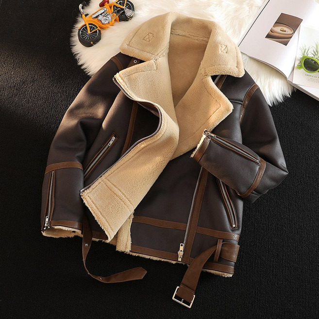 남성 겨울 양모 사슴가죽 자켓 빅사이즈 무스탕 브라운 M-5XL