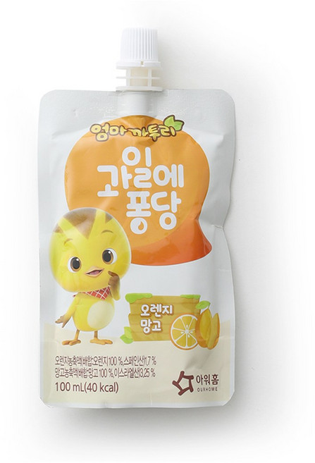 아워홈 엄마까투리 과일에퐁당 오렌지망고, 2개