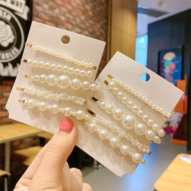 리빙준 진주 일자 헤어핀