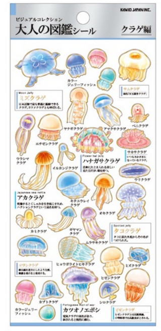 KAMIO JAPAN INC. 大人的圖鑑 燙金貼紙 水母篇, 1個