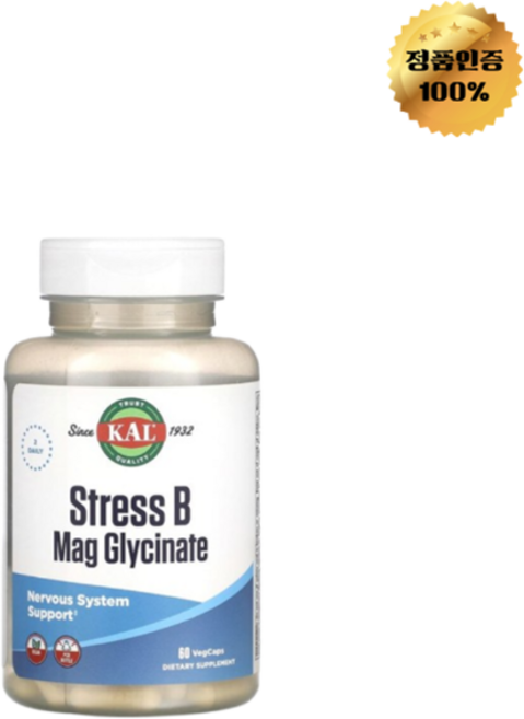 KAL 스트레스 B 마그네슘 글리시네이트 베지 캡슐 60정, 1개