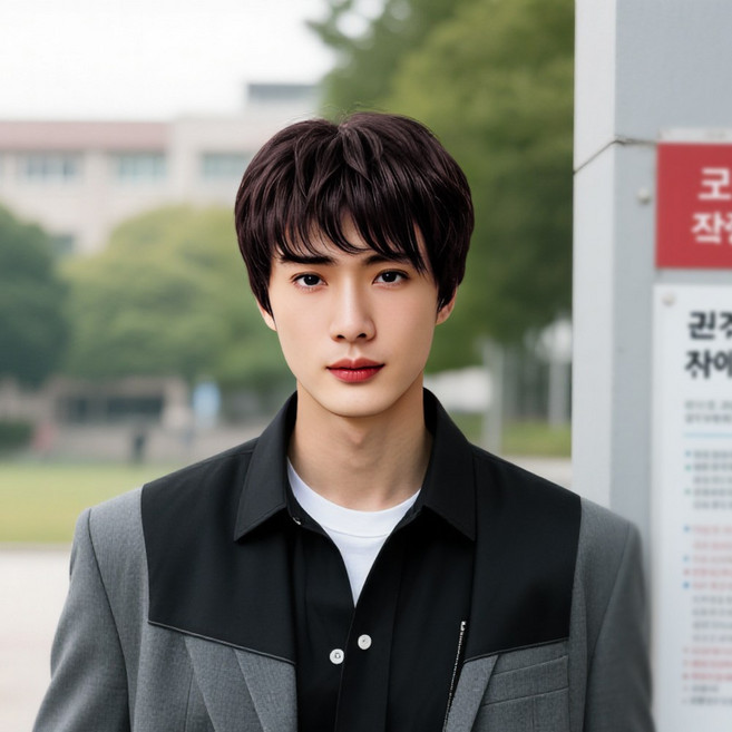 지비킹 남자가발 통가발 항암가발 100% 인모 전체가발, 1개, 브라운