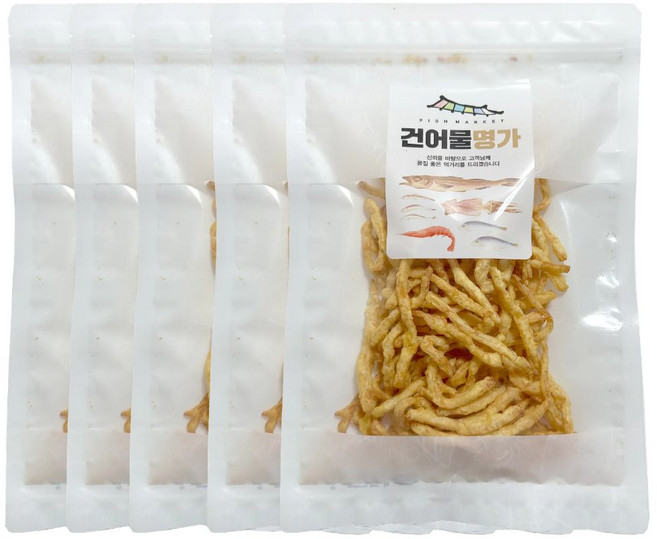 후라이드 오징어 튀김 120g x 5봉/진미채튀김 간식 크리스피 분식 안주 간편 대용량, 600g, 1개