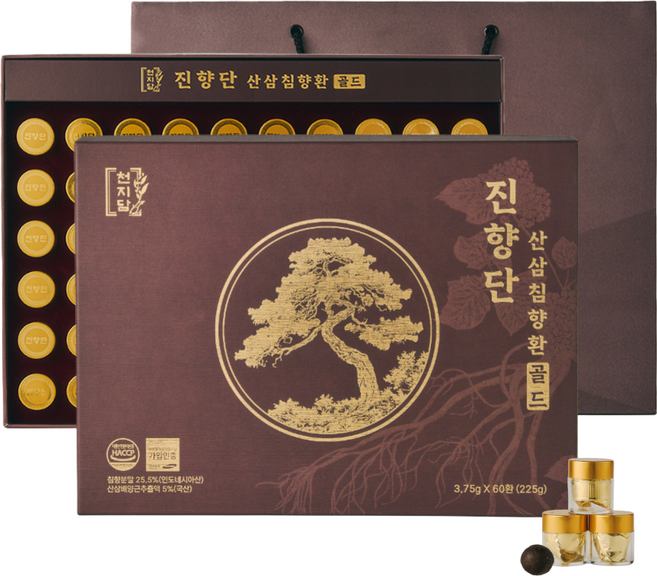 천지담 진향단 산삼 침향환 골드, 60개, 3.75g