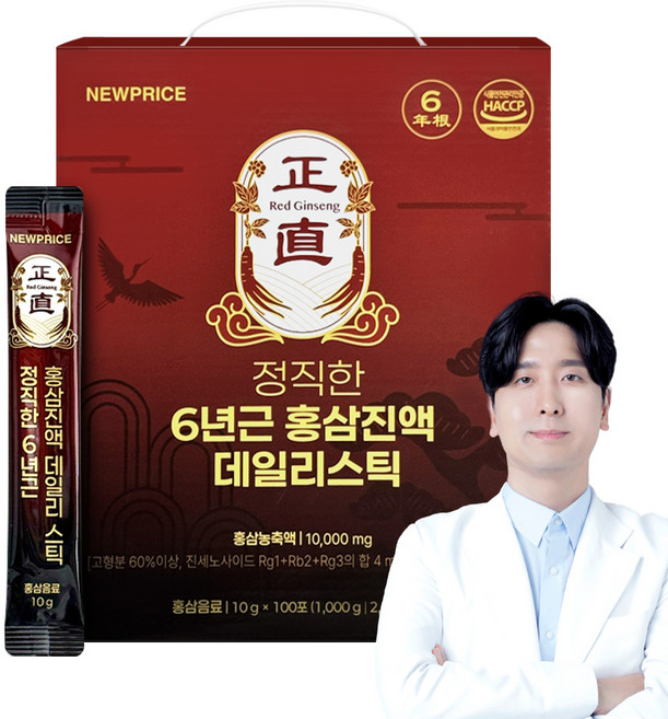 뉴프라이스 정직한 6년근 홍삼진액 데일리스틱, 100회분, 1개