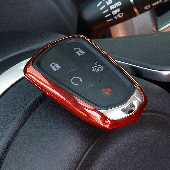 캐딜락 CTS XT5 CT6 ATS XTS 키케이스 홀더 커버 호환 용품, 블루크롬