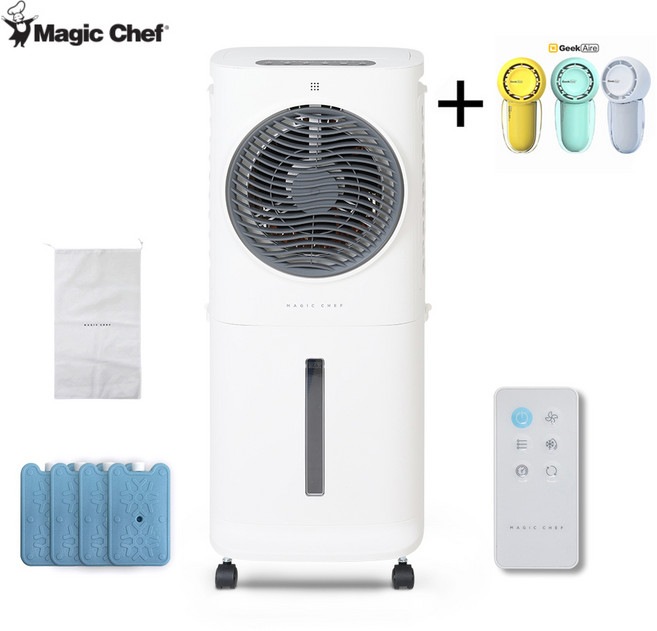 매직쉐프 BLDC모터 가정용 냉풍기 1구 2구 3구 업소용 에어쿨러 분리형 물통 선풍기 리모컨, 1구 냉풍기 10리터