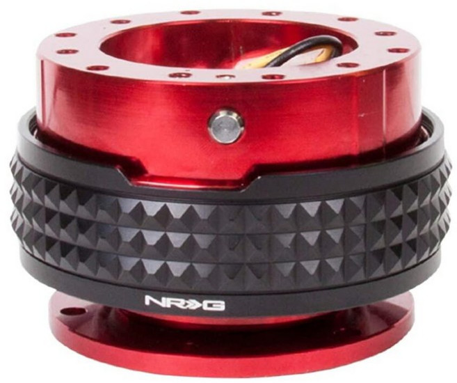 NRG Innovations SRK-210RD/BK 퀵 릴리즈 키트 (레드 바디/블랙 피라미드 링), 레드 바디/블랙 피라미드, 1개