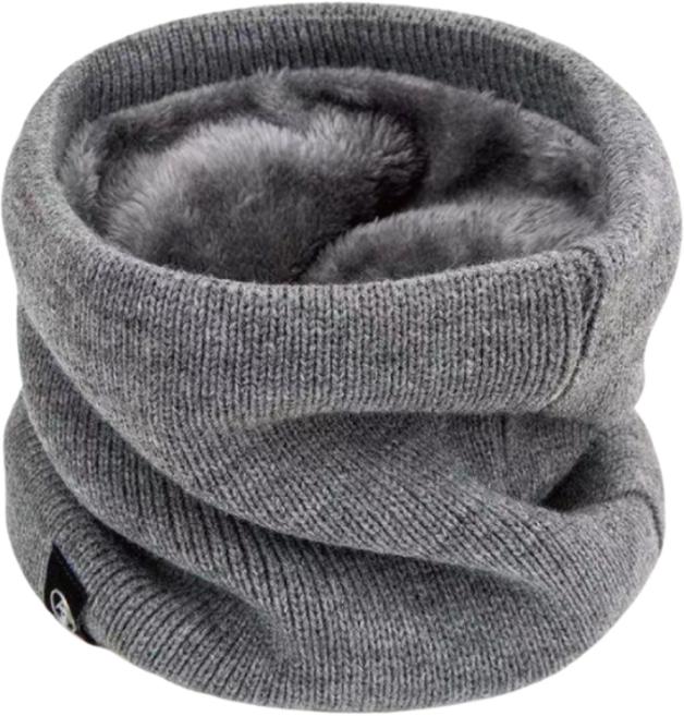 Go好生活 加絨雙層保暖圍脖, 灰色, 1個