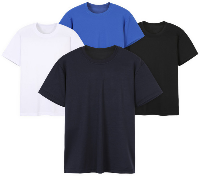 뉴베이직 남녀공용 쿨론 라운드 반팔 티셔츠