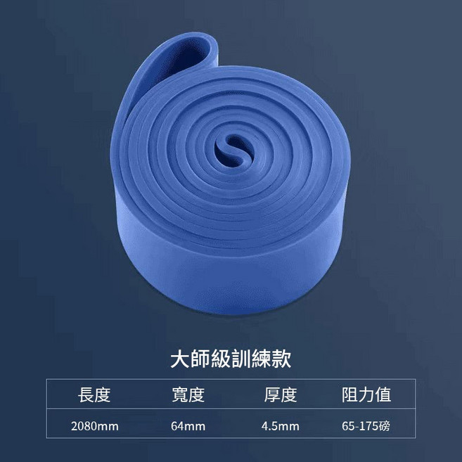 彈力帶 牢固不斷 彈力十足 拉力帶 阻力帶, 1個, 魅力藍-【175磅】約78.8公斤