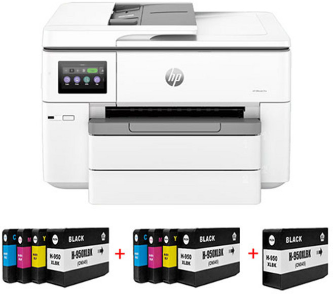 HP 오피스젯프로 9730 A3잉크젯복합기 호환잉크2SET 검정1개 추가 HP7740후속모델