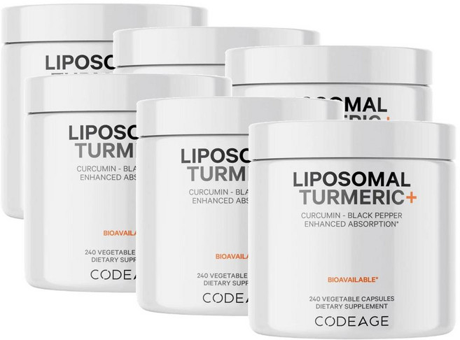 코드에이지 리포좀 터메릭 커큐민 캡슐 Codeage Liposomal Turmeric+, 6개, 240정
