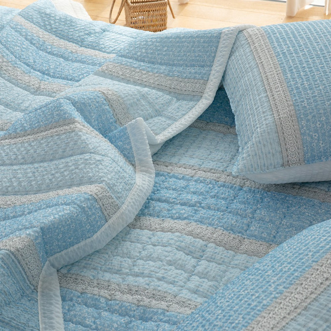 시원한 리플 시어서커 누빔 여름세트 (이불+패드+베개커버)