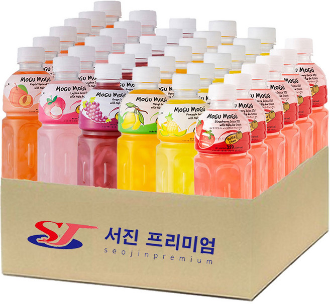 이젠서진 모구모구 6종혼합 320ml x 36개 (복숭아6개+리치6개+포도6개+망고6개+파인애플6개+딸기6개)