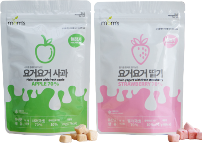 [맘스] 생과일이 무려70% 유산균 아이과자 요거요거 혼합8팩, 딸기맛4팩,사과맛4팩, 8개, 16g