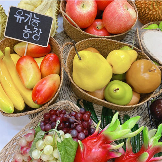 [왓위셀] 과일 모형 인조 가짜 사과 포도 바나나 딸기 음식 소품, 48.청포도(소)