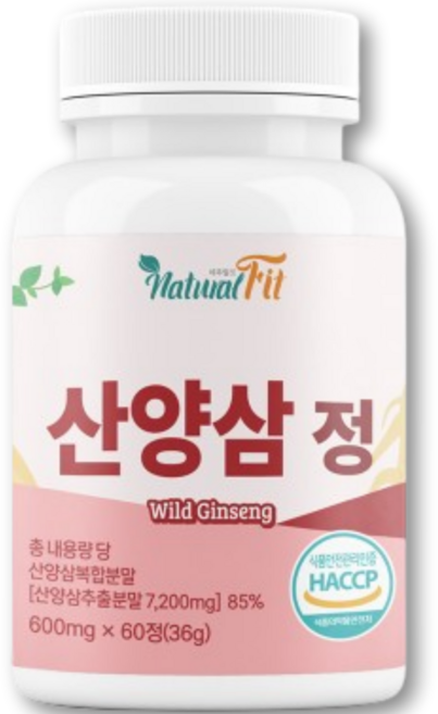 9위 - 네추럴핏 산양삼 정 산양 컷 HACCP 인증, 1개, 60정