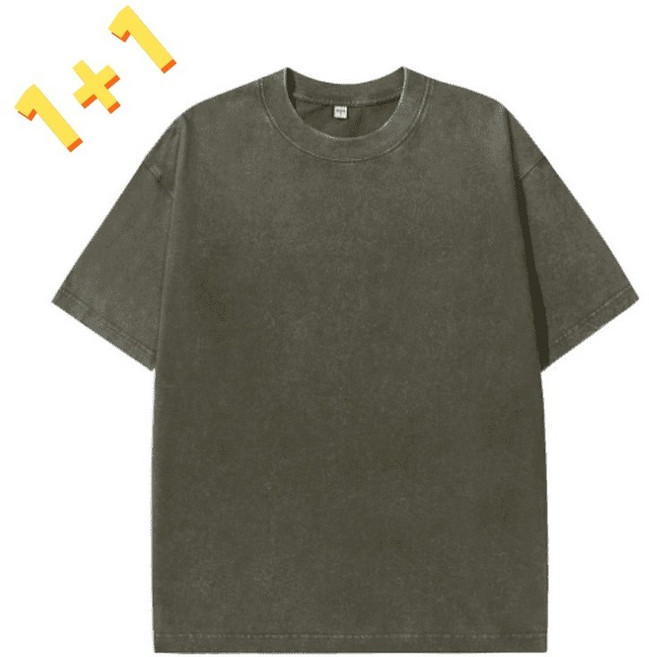 1+1 컬러선택 가능 워싱 반팔티 남자 여자 공용 오버핏 데일리 티셔츠