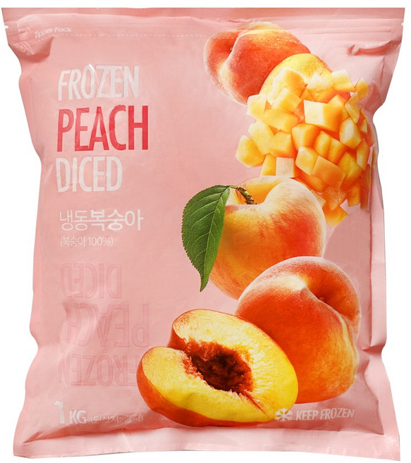 웰루츠 냉동 황도 복숭아 다이스, 1개, 1kg