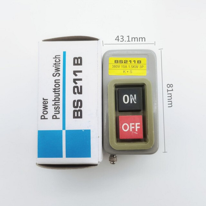 전원 제어 버튼 스위치 3 상 모터 시작 및 푸시 BS11B 216B 230B 1.5 2.2 3.7KW, 01 BS 211B