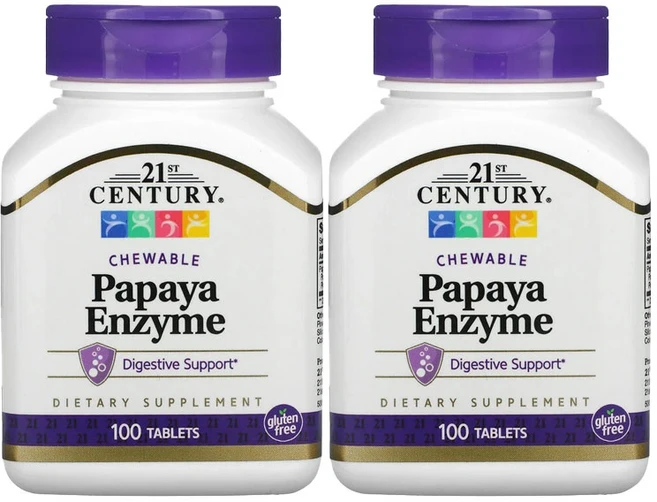 21세기센츄리 파파야 효소 츄어블 100정, 2개 - 쿠팡