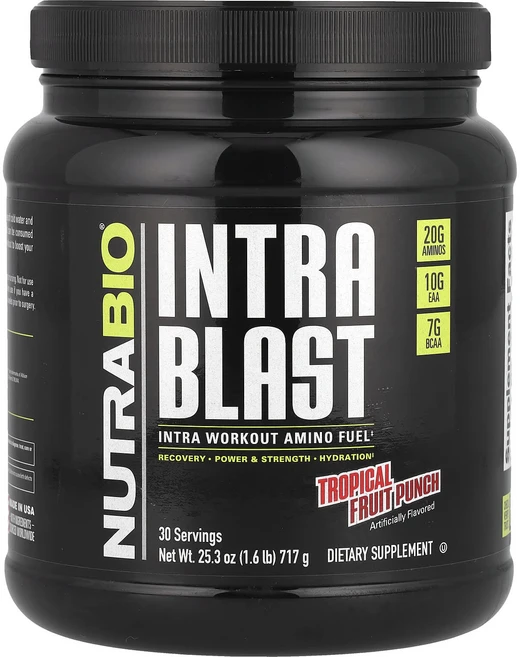 뉴트라바이오랩스 인트라블라스트 인트라 워크아웃 아미노 퓨얼 트로피컬 프루트펀치 717g 1.6lb, 4개 - 쿠팡