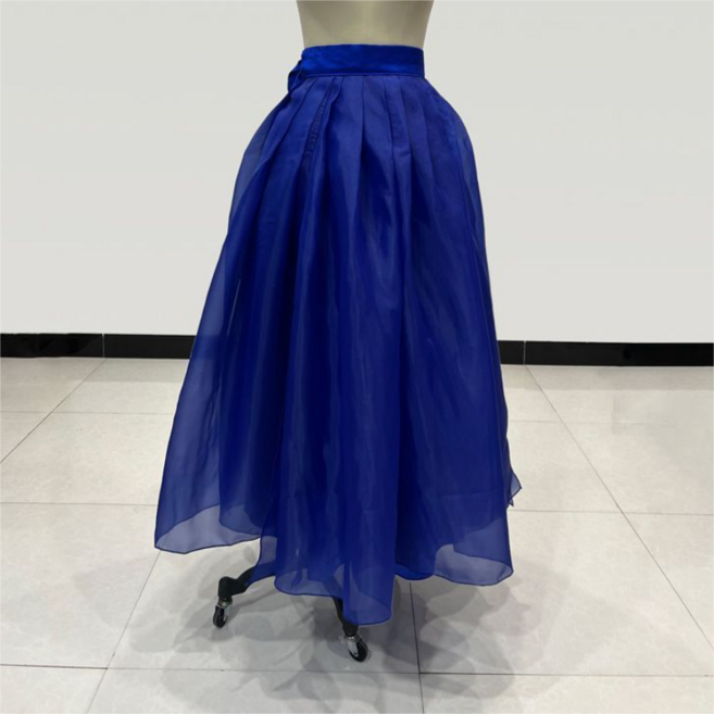 한국무용복 무용 저고리 허리치마 전통예술 공연복, 네이비 치마