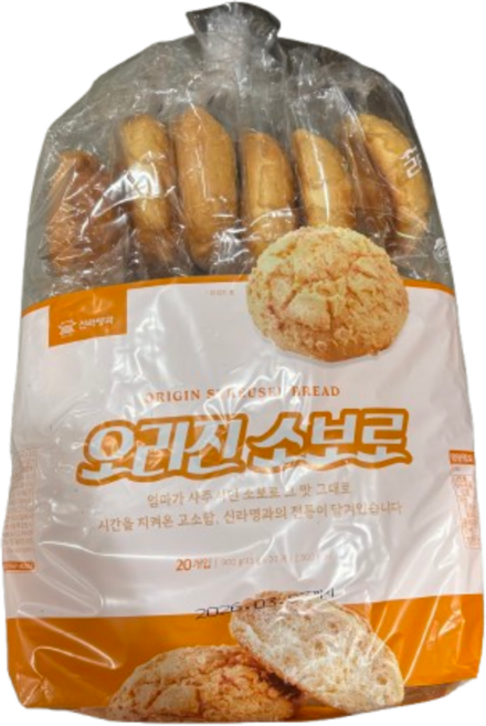 신라명과 오리진 소보로빵 소보루빵, 20개, 45g