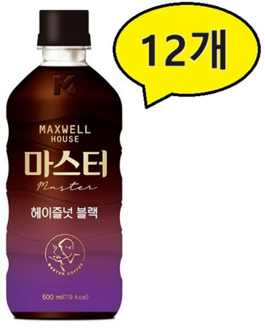 맥스웰하우스 마스터 헤이즐넛 블랙, 500ml, 12개
